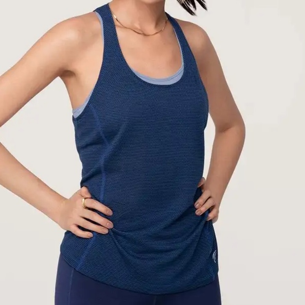 Navy Allbirds Natural Flow Racer Back Studio Tank